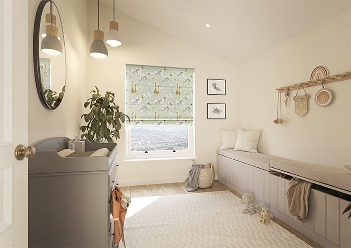 Wild Thing, Sage - Motorised Roman Blind - Image 6